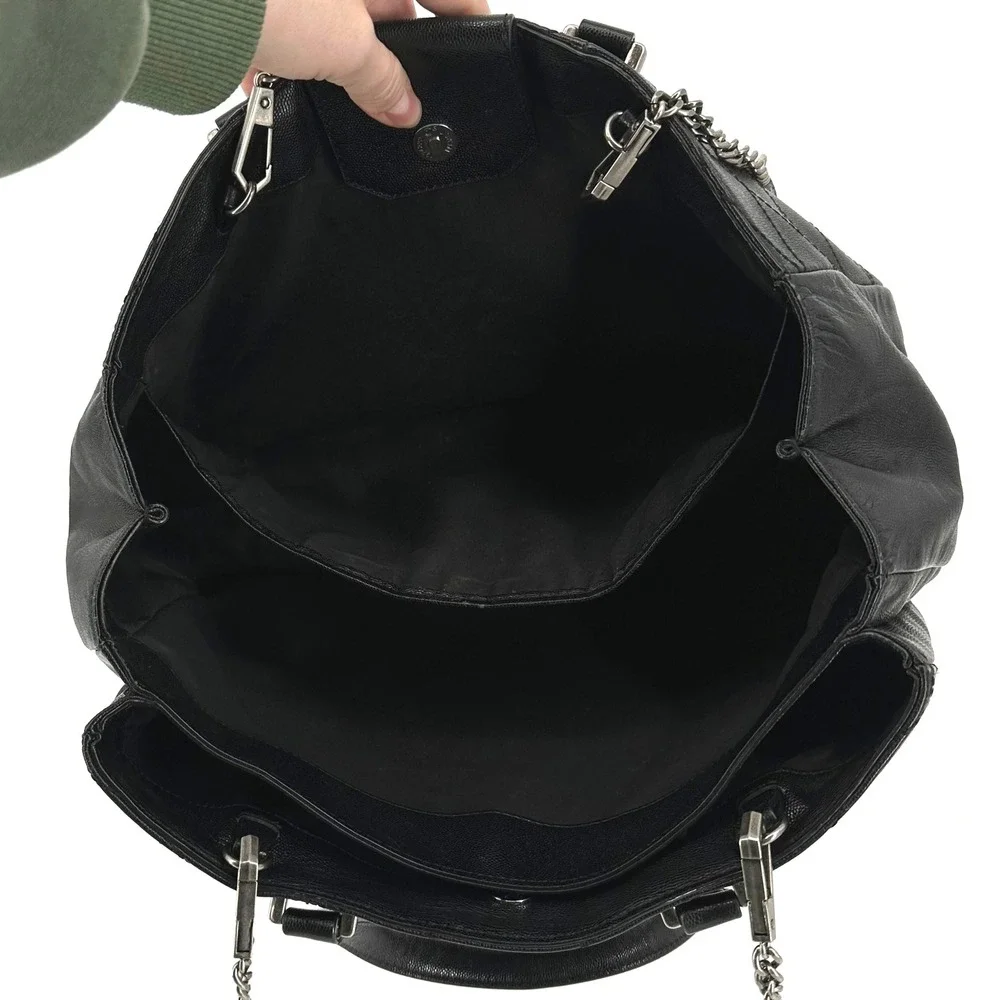 Rebecca Minkoff Je T'aime‎ Work Tote Shoulder Bag Black Diamond Stitched Leather